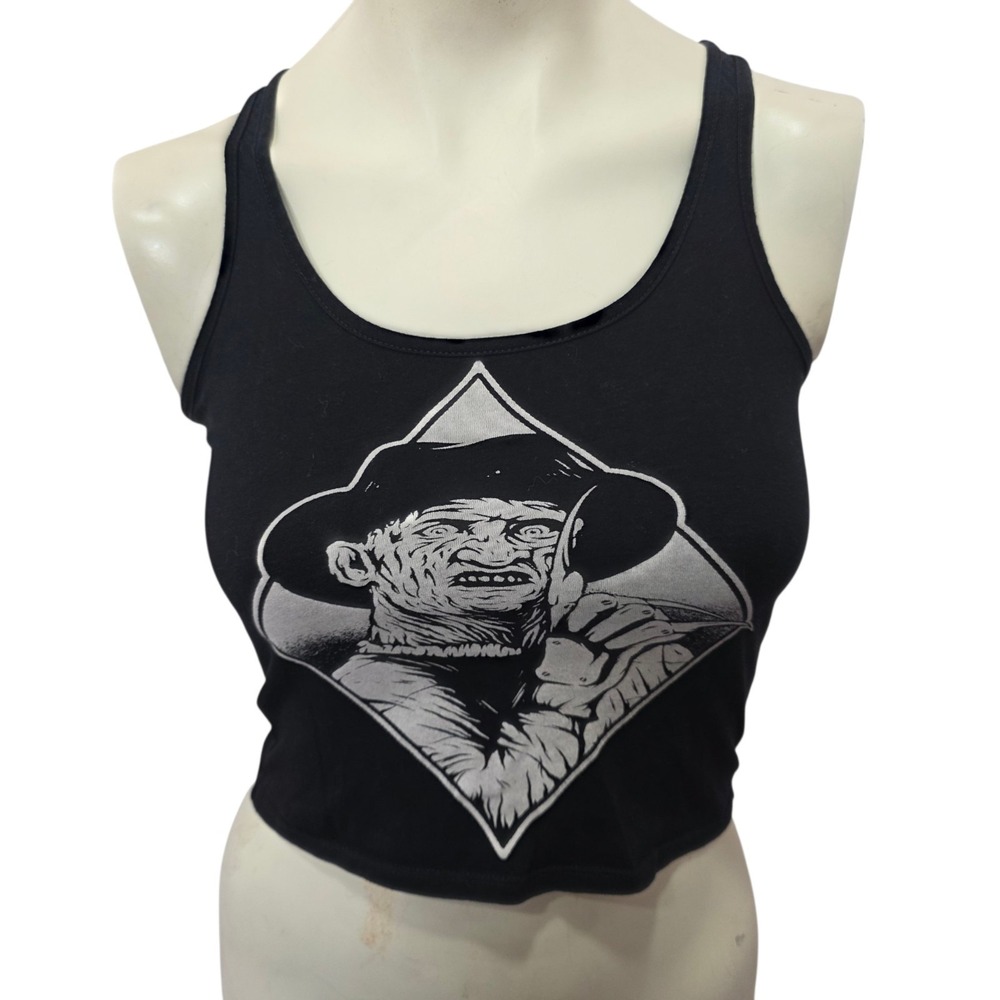Eyed Candy Womens M Freddy Krueger Crop Tank Top Horror Movie Graphic Made in LA